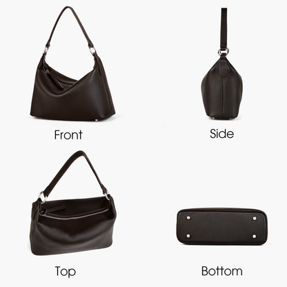 Leather Hobo Tote Bag