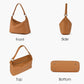 Donnain brown leather fabric tote bag, women's shoulder and crossbody bag