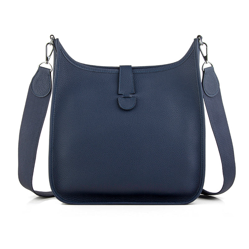 Navy Togo Calfskin Large Size Crossbody Bag