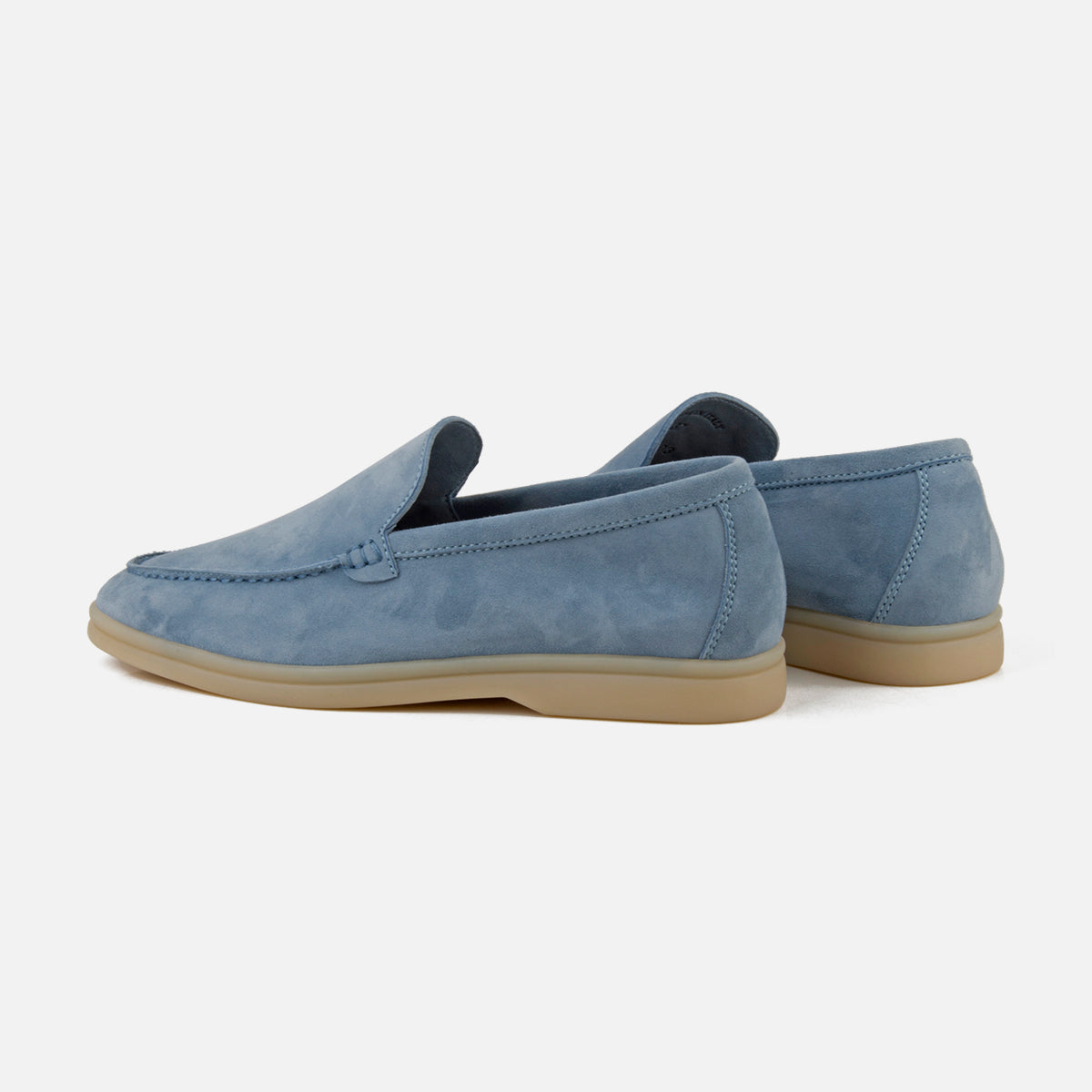 Haze Blue Suede Leather Penny Loafers