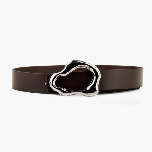 Fashion Irregular Metal Buckle Leather Belts