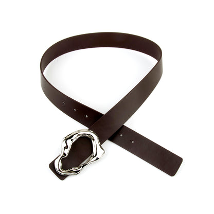 Fashion Irregular Metal Buckle Leather Belts