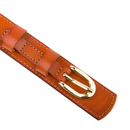 Donnain Natural Vegetable Leather Retro Belt for Dresses Skirt Women Waist Belts