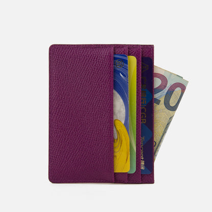 Slim Card Holder Trendy Y2K Color Genuine Leather
