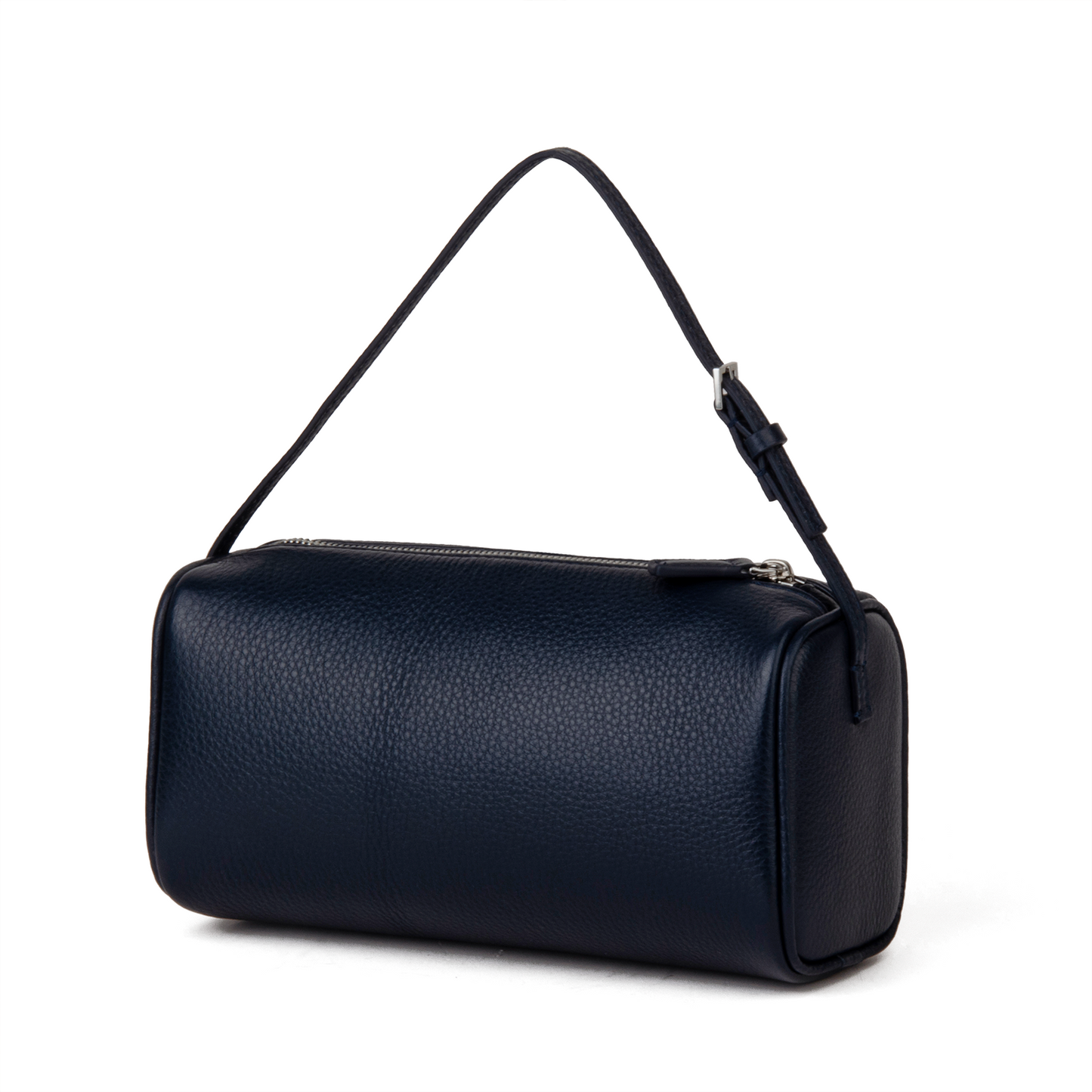 Blue full-grain leather handbag, women's simple mini crossbody bag