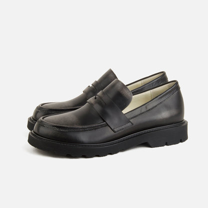 Platform Loafer Women Retro Low Heel Shoes