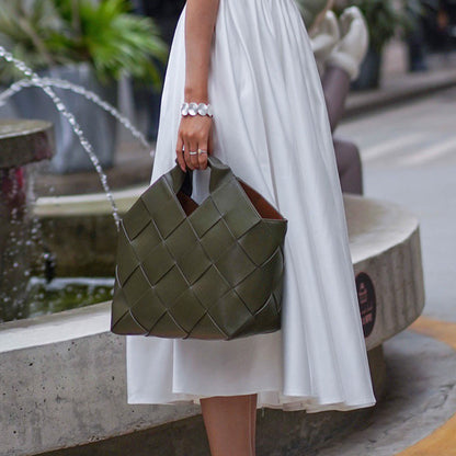 Woven Basket Tote Bag