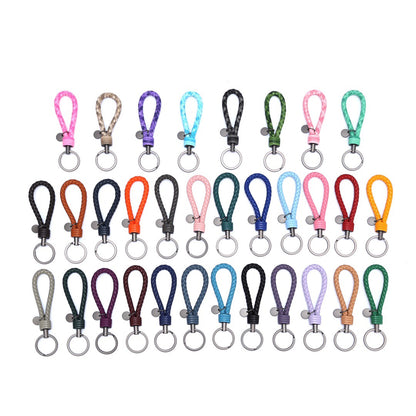 Colorful Woven Leather Key Chain