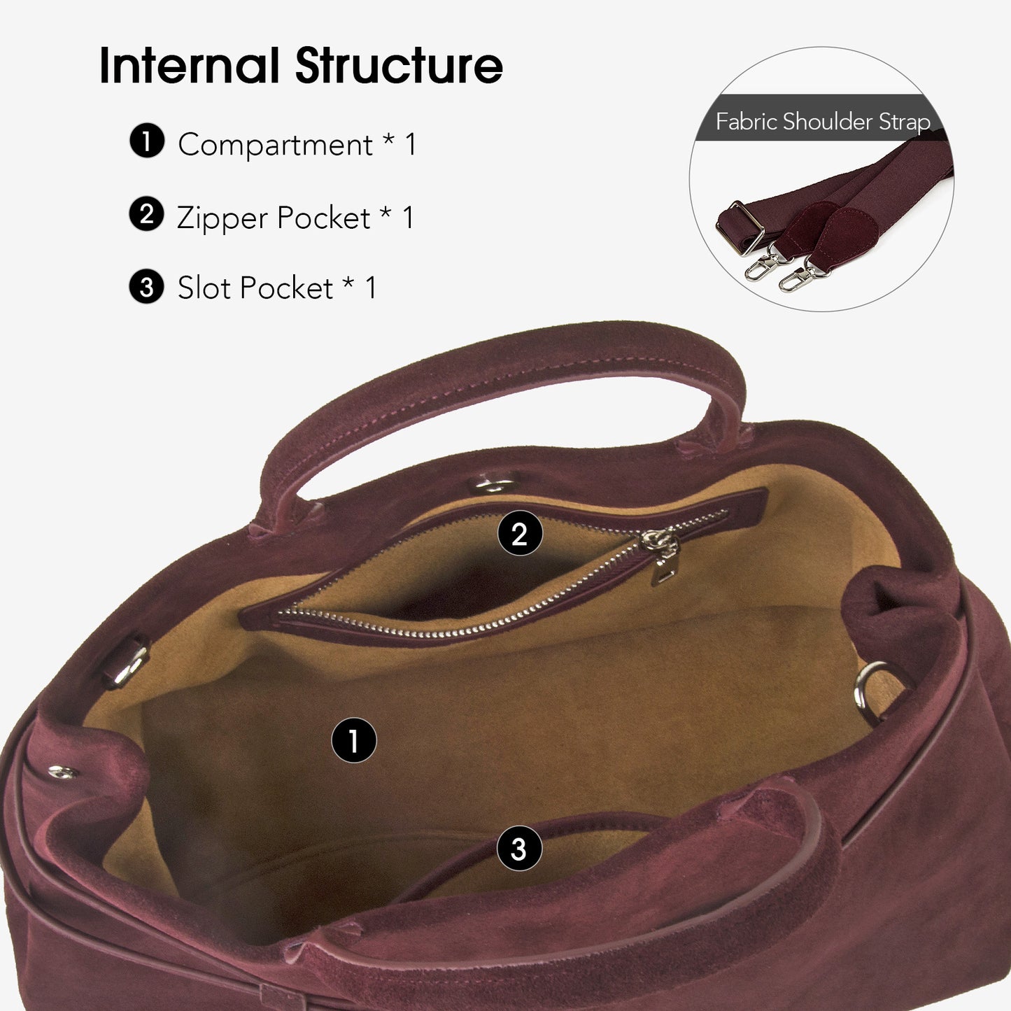 Suede Tote Handbag