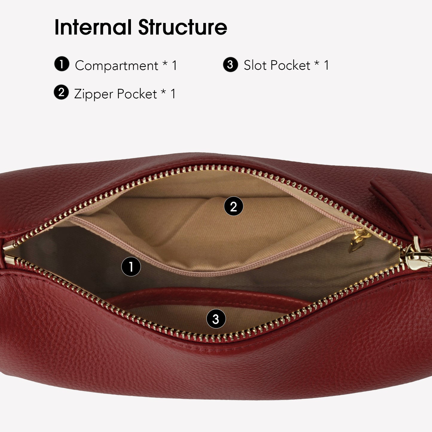 High-end full-grain leather women's crossbody bag, long bucket bag, simple handbag with adjustable shoulder strap