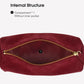 New red suede mini handbag, solid color minimalist crossbody bag