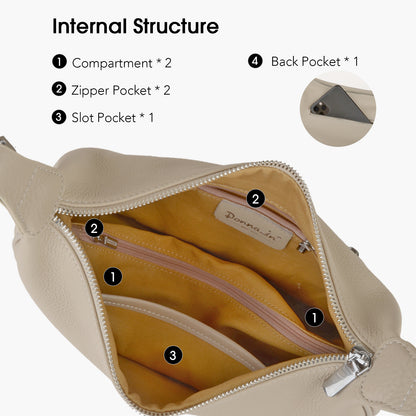 Beige Hobo Shoulder Bag