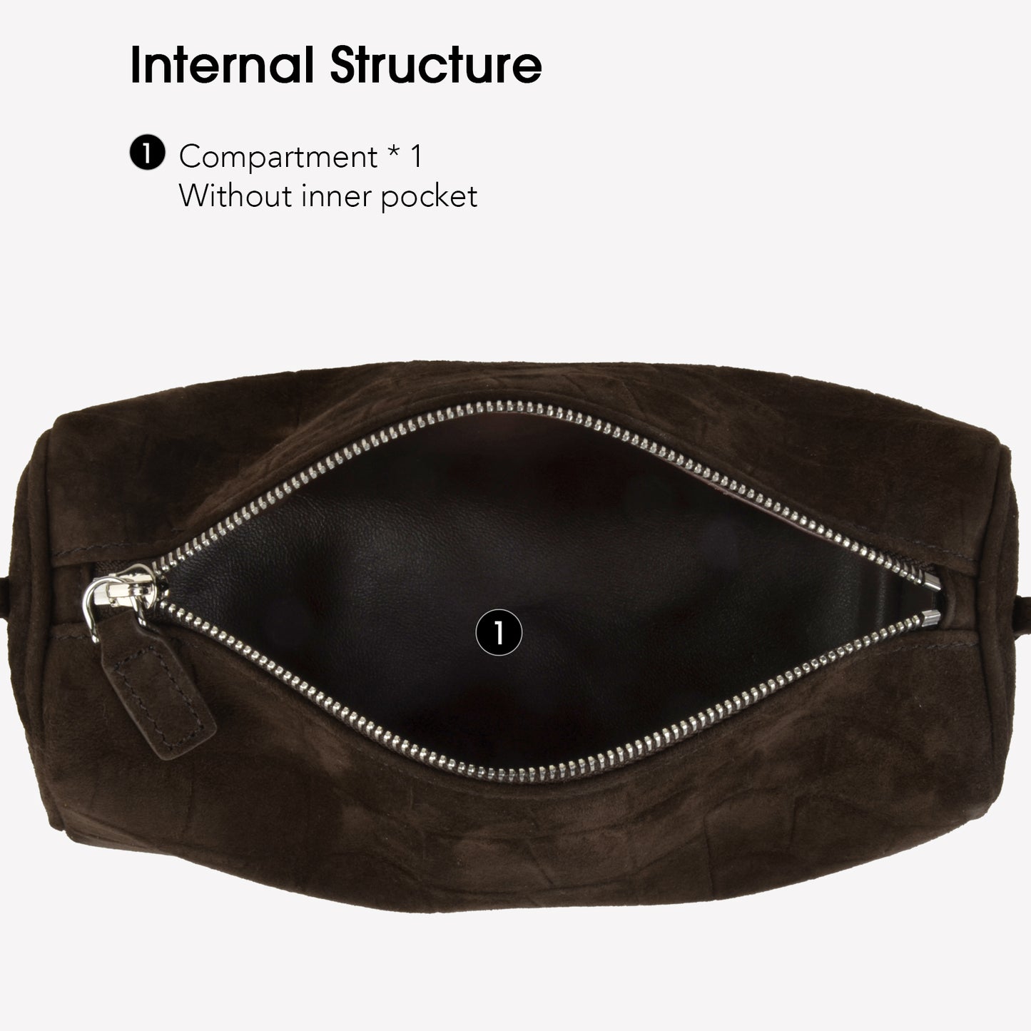 Coffee embossed suede mini handbag, women's simple adjustable shoulder strap crossbody bag