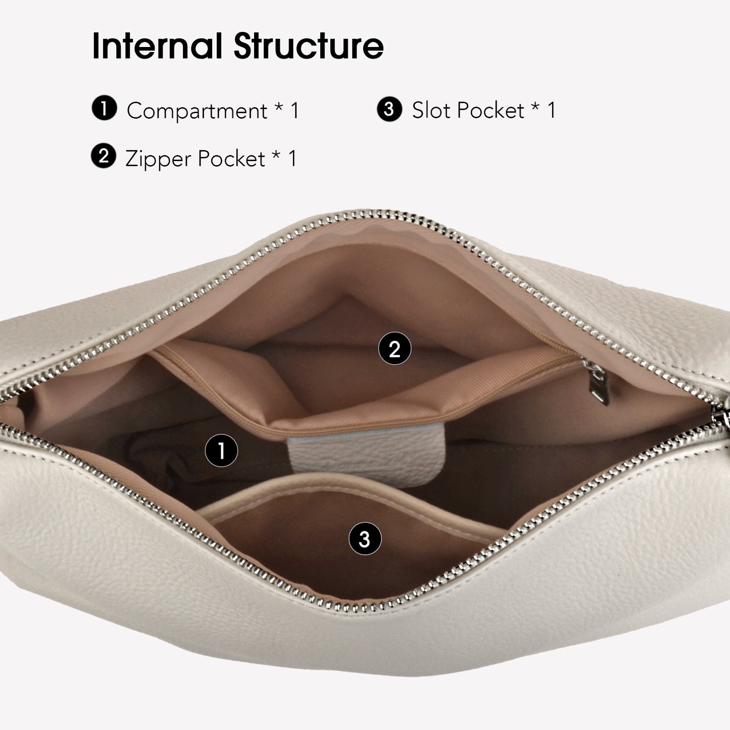 Natural cowhide solid color handbag, fashionable versatile women's crossbody bag