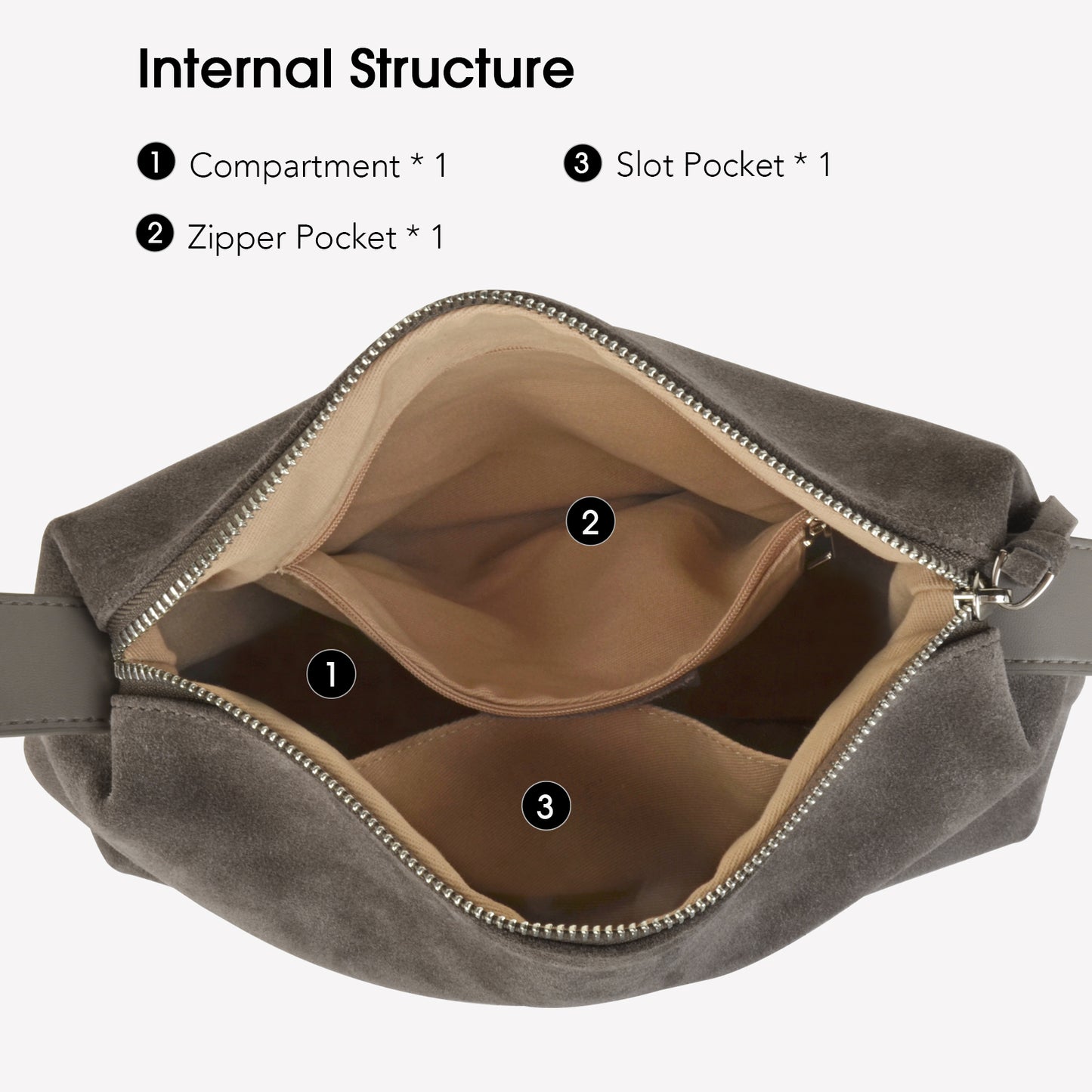 New suede simple handbag, women's large-capacity crossbody bag