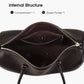 Donnain Premium Cowhide Coffee Boston Bag, Women's Versatile Single-Shoulder Handbag