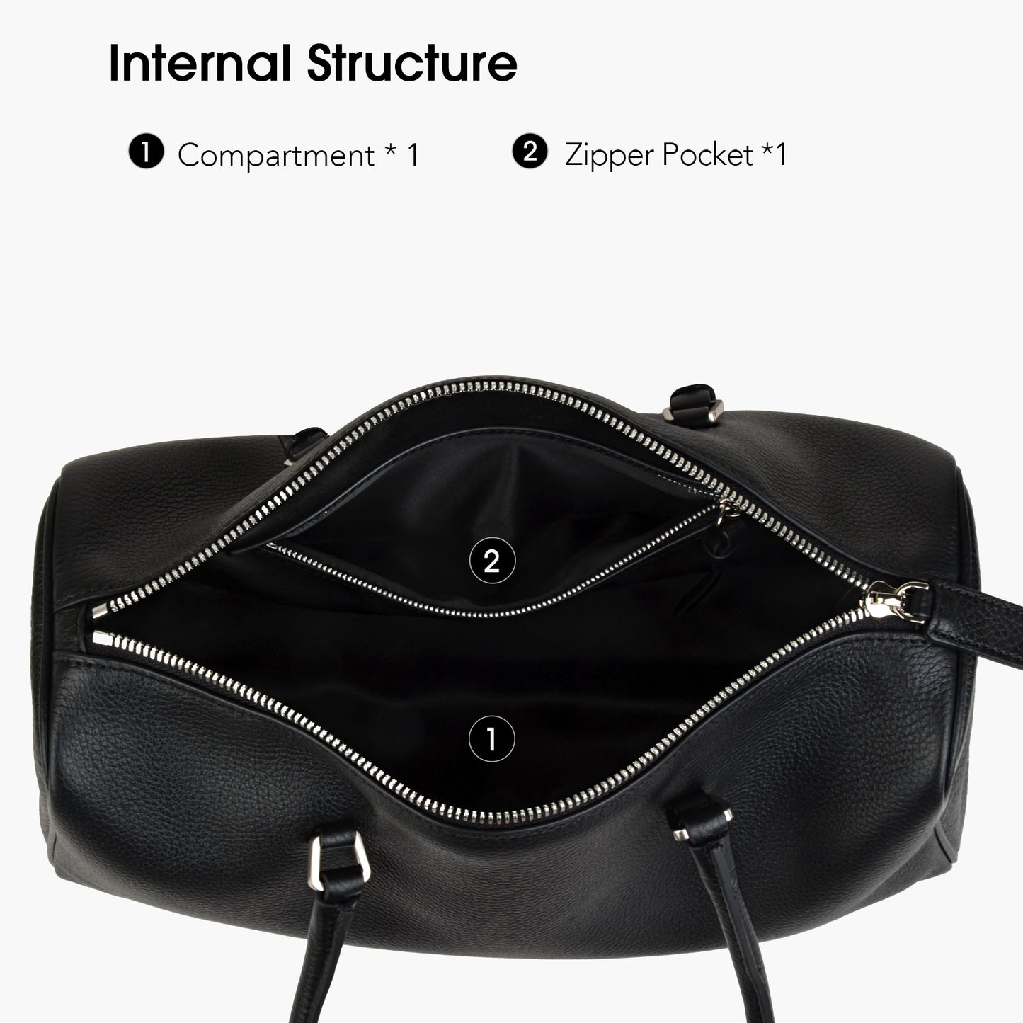 Cylinder Boston Bag, Large Capacity