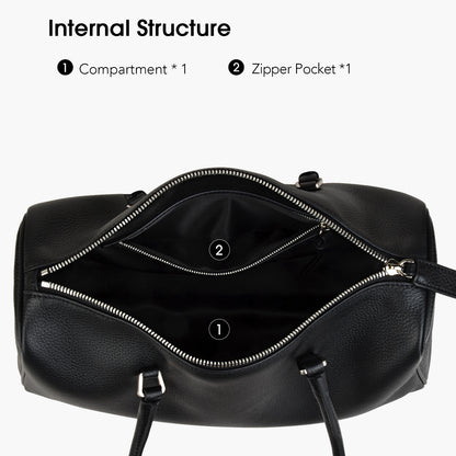 Cylinder Boston Bag, Large Capacity