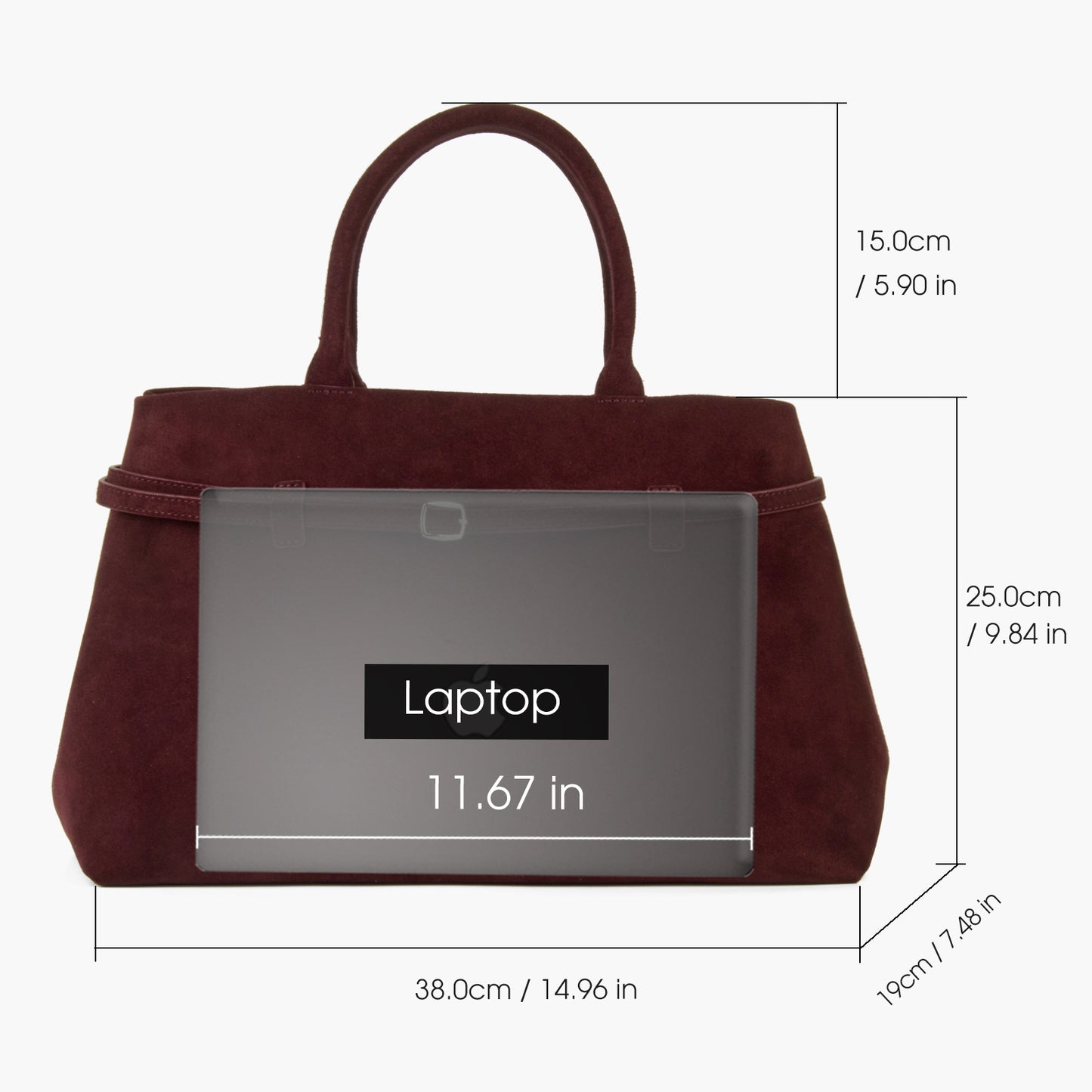 Suede Tote Handbag
