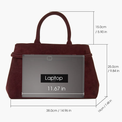 Suede Tote Handbag