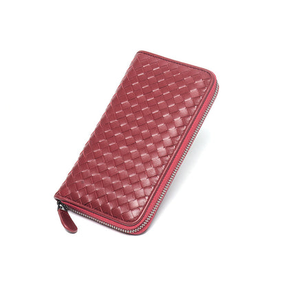 Handmde Woven Leather Long Wallet