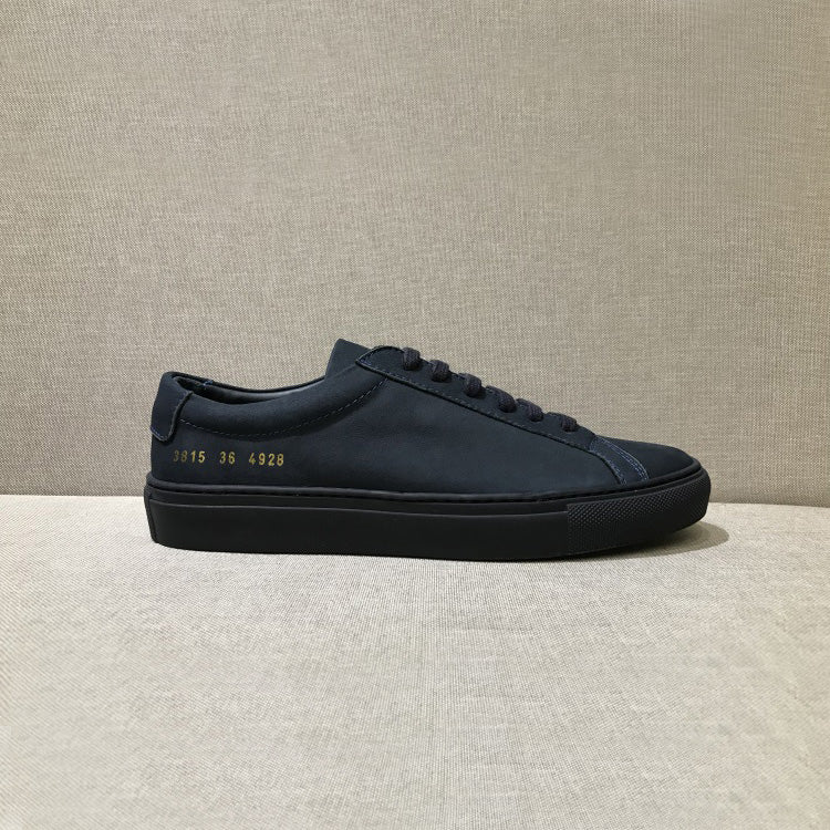 Minimalist Nubuck Leather Flat Sneakers