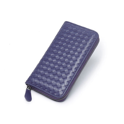 Handmde Woven Leather Long Wallet