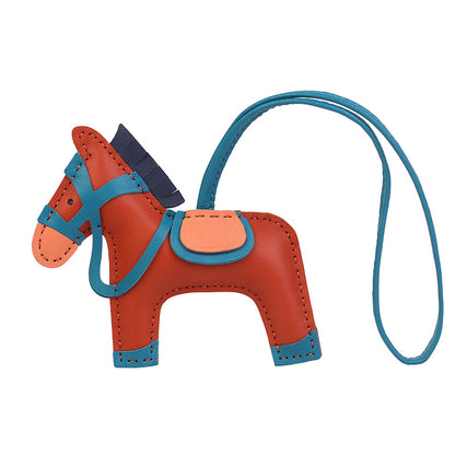 Handmade Stitching Lambskin Horse Mini Style Bag Pendant