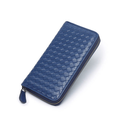 Handmde Woven Leather Long Wallet