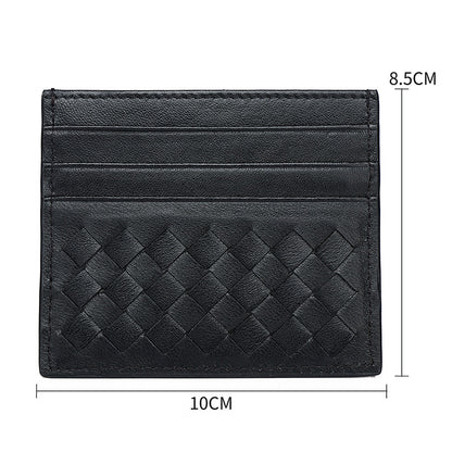 Mixed Colors Woven Sheepskin Card Holder