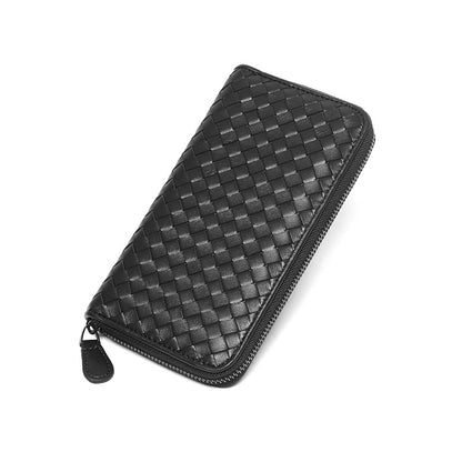 Handmde Woven Leather Long Wallet