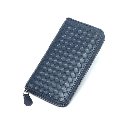 Handmde Woven Leather Long Wallet