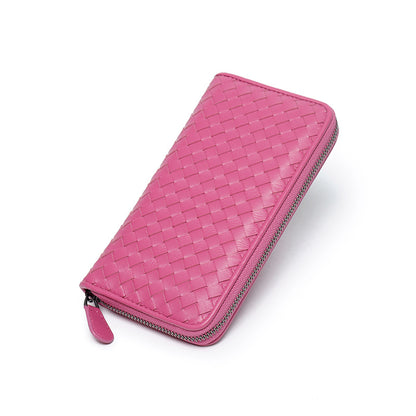 Handmde Woven Leather Long Wallet