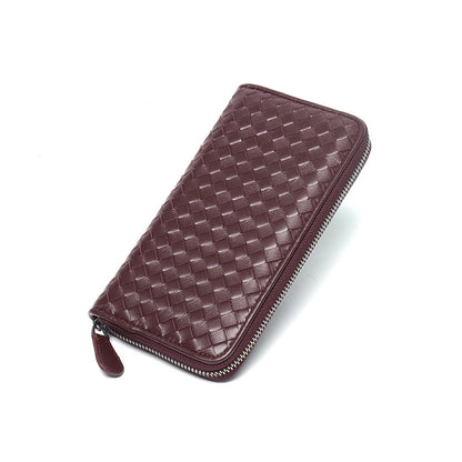 Handmde Woven Leather Long Wallet