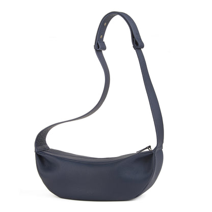 Ladies' high-end leather simple crescent-shaped sling bag