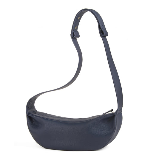Ladies' high-end leather simple crescent-shaped sling bag