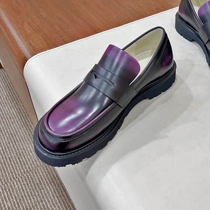 Platform Loafer Women Retro Low Heel Shoes