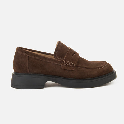 Platform Chunky Heels Loafer For Women Maillard Style