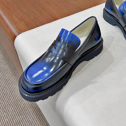 Platform Loafer Women Retro Low Heel Shoes