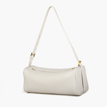 Women's genuine leather cylindrical shoulder bag, multifunctional use
