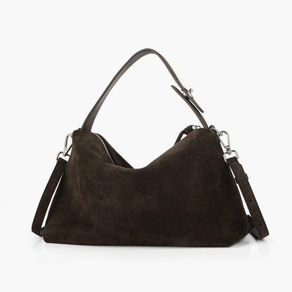 Women's suede handbag, high-end minimalist crossbody bag, suitable for work commute