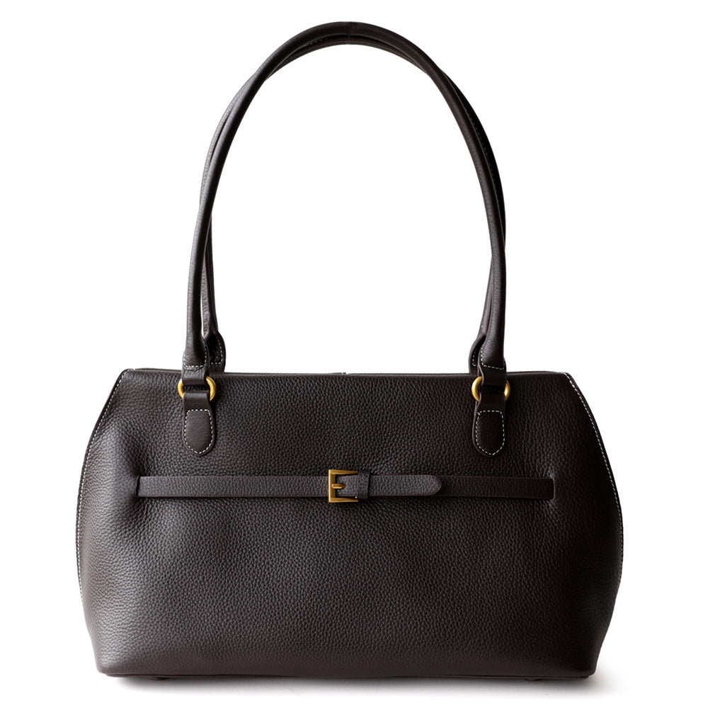 Donnain large full-grain leather cylindrical bag, simple single-shoulder handbag, suitable for commuting (Copy)