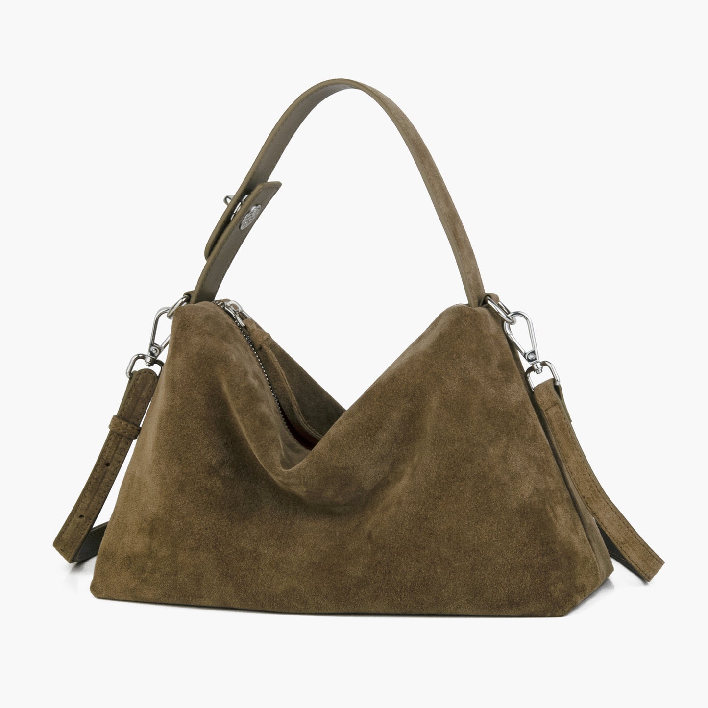 Simple suede tote and crossbody bag, large capacity suitable for commuting to work