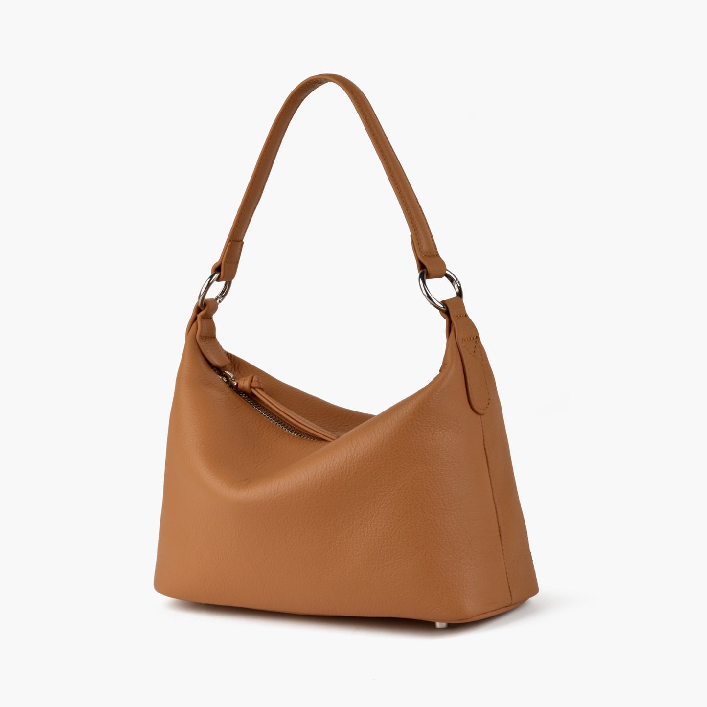 Donnain brown leather fabric tote bag, women's shoulder and crossbody bag