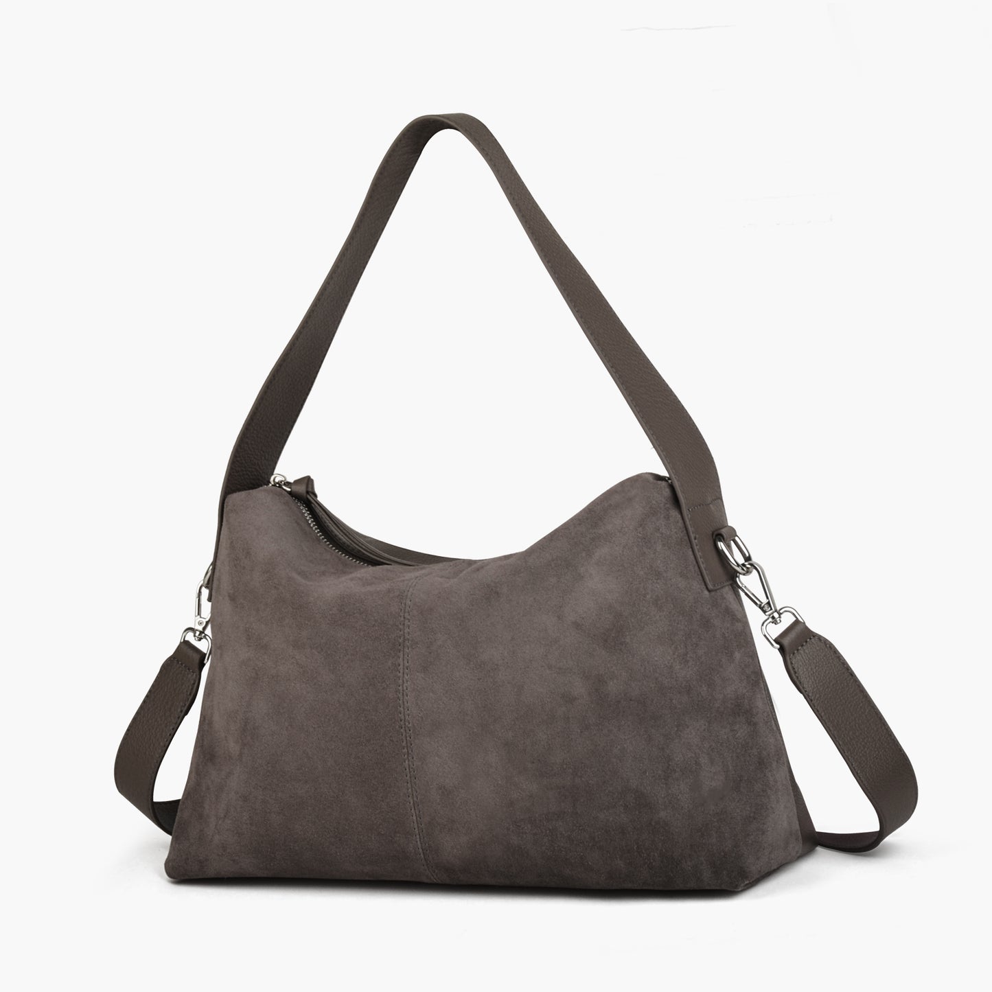 Suede Leather Crossbody Bags for Women, Slouchy Suede Shoulder Bag with Adjustable Wide Strap and Tote Handbag