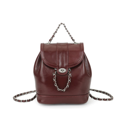 Mini Backpack with Metallic Chain