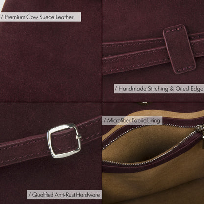 Suede Tote Handbag