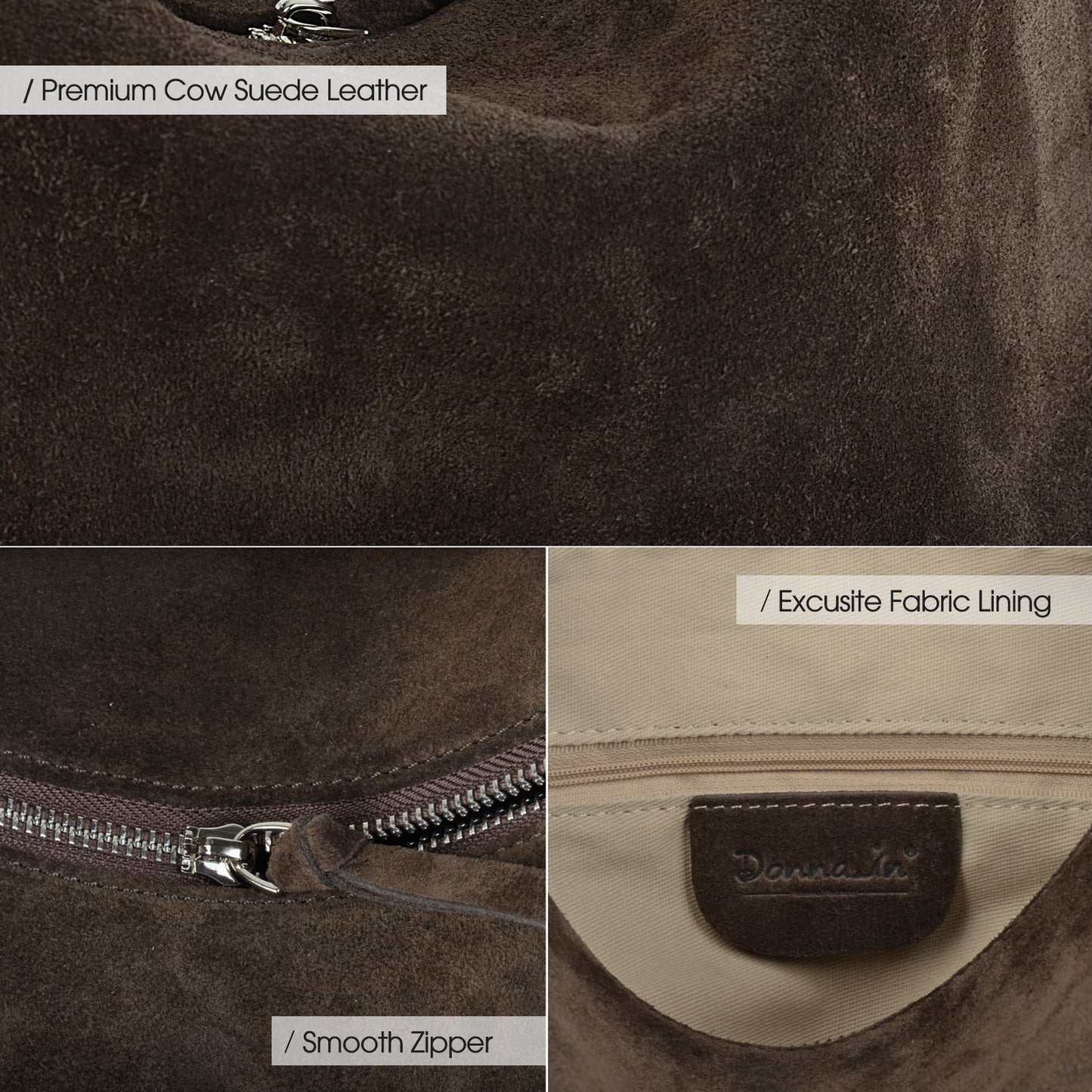 Women's suede handbag, high-end minimalist crossbody bag, suitable for work commute