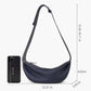 Ladies' high-end leather simple crescent-shaped sling bag