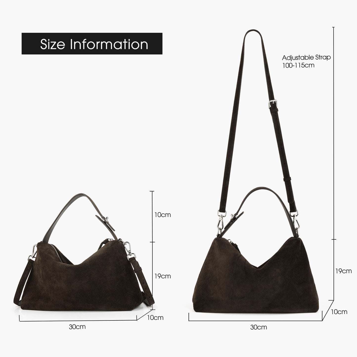 Women's suede handbag, high-end minimalist crossbody bag, suitable for work commute